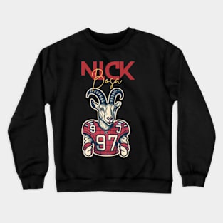 nick bosa the goat Crewneck Sweatshirt